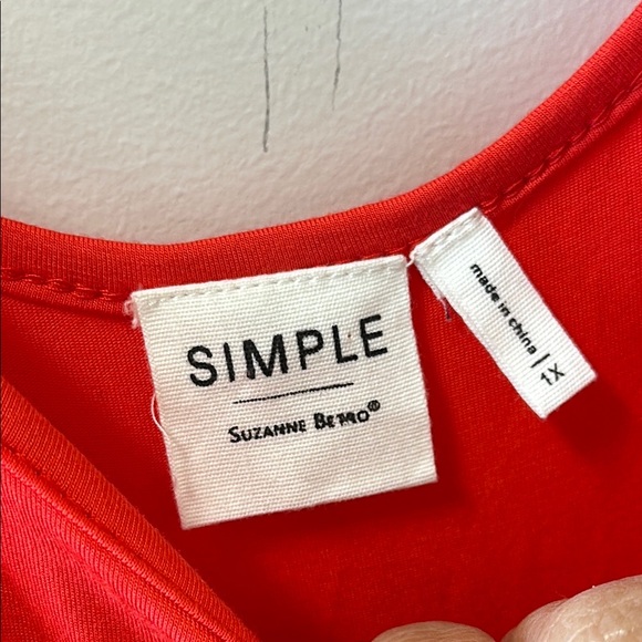 Simple by Suzanne Betro Sz 1X Red Wide Leg Sleeveless Jumpsuit - Picture 9 of 10